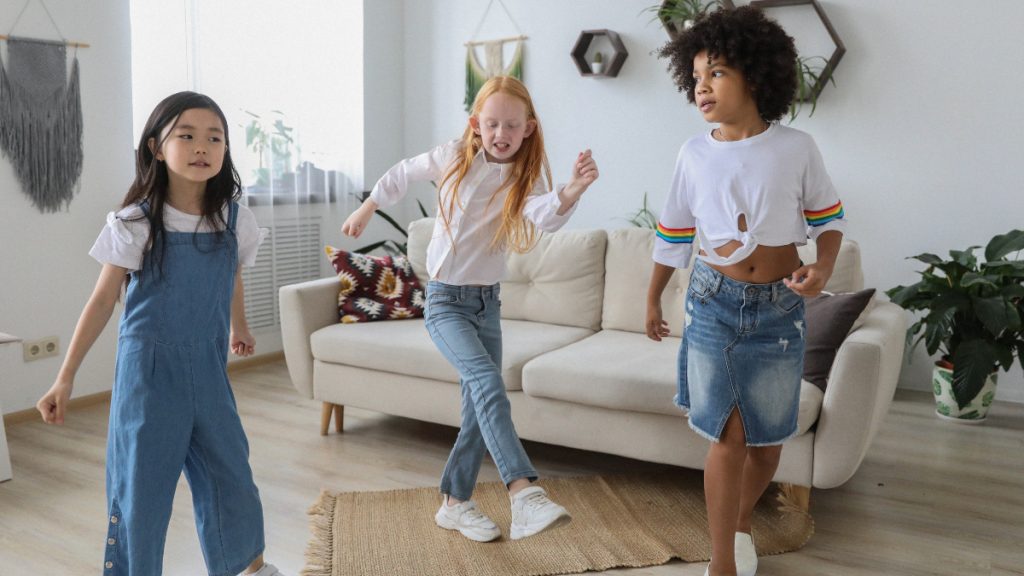 children dancing together